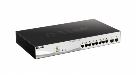 Switch D-Link Gigabit Ethernet DGS-1210-10MP, 8 Puertos 10/100/1000Mbps + 2 Puertos SFP, 20Gbit/s, 8000 Entradas - Administrable 
