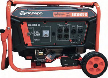 Daewoo Generador de Gasolina GDA3000K-ED, 3200W, 127V, 15 Litros 