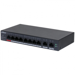 Switch Dahua Gigabit Ethernet DH-CS4010-8GT-110 8 Puertos PoE 10/100/1000 + 2 Puertos Uplink, 20Gbit/s, 8000 Entradas - Administrable 
