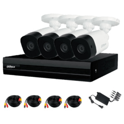 Dahua Kit de Vigilancia DH-KIT/XVR1B08-I/4-B1A21N-0360B de 4 Cámaras CCTV Bullet con Grabadora de 8 Canales 
