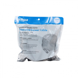 Dahua Cable Coaxial BNC/DC Macho - BNC Macho/DC Hembra, 30 Metros, Negro 