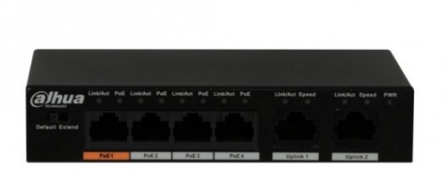 Switch Dahua Fast Ethernet Lechange PFS3006-4ET-60, 4 Puertos PoE 10/100Mbps + 2 Puertos Uplink, 1.8 Gbit/s, 2000 Entradas - No Administrable 