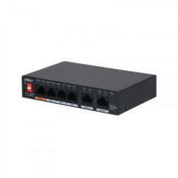 Switch Dahua Gigabit Ethernet DH-PFS3006-4GT-60, 6 Puertos PoE 10/100/1000, 14 Gbit/s, 2.000 Entradas -  No Administrable 