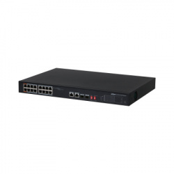 Switch Dahua Gigabit Ethernet DH-PFS3218-16ET-135, 16 Puertos PoE 10/100Mbps + 2 Puertos SFP, 7.2 Gbit/s, 8000 Entradas - No Administrable 