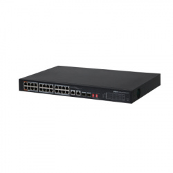 Switch Dahua Gigabit Ethernet DH-PFS3226-24ET-240, 24 Puertos PoE 10/100Mbps + 2 Puertos SFP, 8.8 Gbit/s, 8000 Entradas - No Administrable 