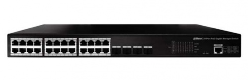 Switch Dahua Gigabit Ethernet PFS4428-24GT-370, 24 Puertos PoE 10/100/1000Mbps + 4 Puertos SFP, 56 Gbit/s, 8000 Entradas - Administrable 