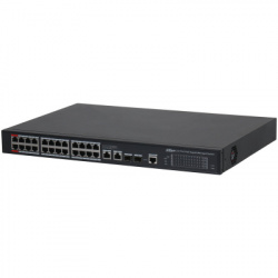 Switch Dahua Gigabit Ethernet S4228-24GT-360, 26 Puertos PoE 10/100/1000Mbps + 2 Puertos SFP, 56 Gbit/s, 8000 Entradas - Administrable 