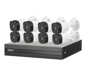 Dahua Kit de Vigilancia KITXVR1B08- I+8-B2A21 de 8 Cámaras CCTV Bullet con Grabadora de 8 Canales 