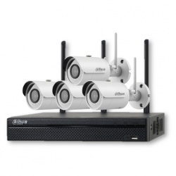 Dahua Kit de Vigilancia KIT/NVR4104HS-W-S2/4-HFW1120S-W de 4 Cámaras y 4 Canales, con Grabadora 