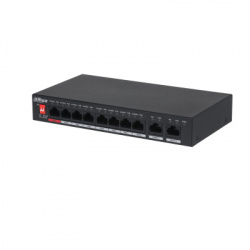 Switch Dahua Gigabit Ethernet PFS3010-8ET-96-V2, 8 Puertos PoE 10/100Mbits + 2 Puertos Uplink, 5.6 Gbit/s, 8.000 Entradas - No Administrable 