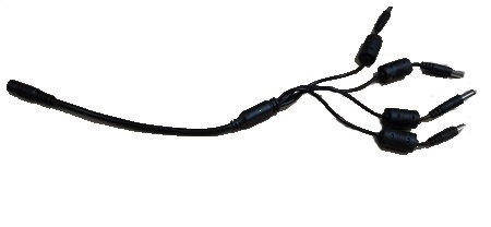 Dahua Cable de Energía 4 x DC 2.1mm Macho - CC Hembra, Negro 