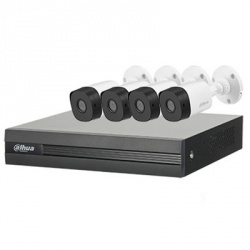 Dahua Kit de Vigilancia XVR1B08KIT4C de 4 Cámaras CCTV Bullet y 8 Canales, con Grabadora 