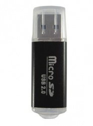 Data Components Lector USB V2.0 MicroSD, Negro Metálico 