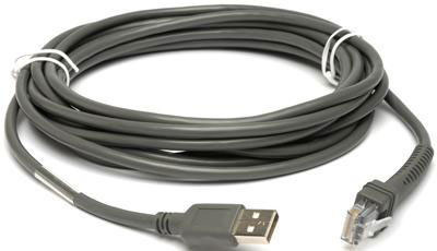 Datalogic Cable RJ-45 Macho - USB-A Macho, 3.6 Metros, Gris, para PowerScan 