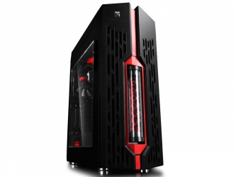 Gabinete DeepCool Genome ROG Certified Edition con Ventana LED RGB, Midi-Tower, ATX/Micro-ATX/Mini-ITX, USB 3.0, sin Fuente, Negro/Rojo 