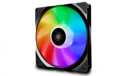 Ventilador DeepCool CF 140 RGB, 140mm, 500 - 1200RPM, Negro 