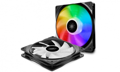 Ventilador DeepCool CF 140 RGB, 140mm, 500 - 1200RPM, Negro - 2 Piezas 