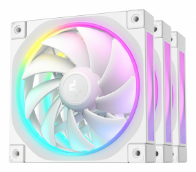 Ventilador DeepCool FL12, 3x 120mm, 2150RPM, RGB, Blanco 