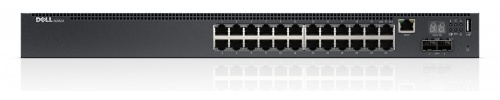 Switch Dell Gigabit Ethernet PowerConnect N2024, 24 Puertos 10/100/1000Mbps + 2 Puertos SFP, 172 Gbit/s, 8192 Entradas- Administrable 