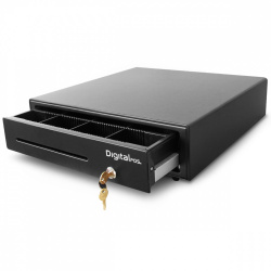 Cajón de Dinero Digital POS DIG-4101 con Llave, 6.6Kg, Negro 