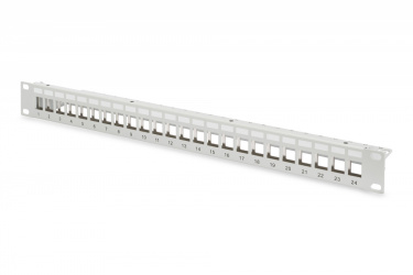 Digitus Panel de Parcheo Cat5e/Cat6/Cat6a, 24 Puertos Vacío, 1U, Gris 