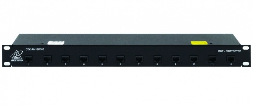 Ditek Protector PoE DTK-RM12POE, Gigabit Ethernet, 20.000A, 60V, 12 Puertos RJ-45 
