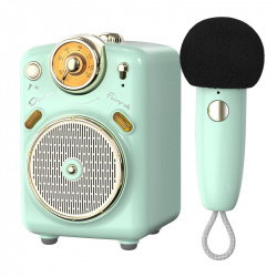 Divoom Bocina Portátil Fairy-OK Retro Mini Karaoke, Bluetooth, Inalámbrico, USB-C, 10W, Verde 