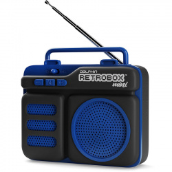 Dolphin Bocina RTX-10 Retro, Bluetooth, Alámbrico/Inalámbrico, Radio FM, Azul 