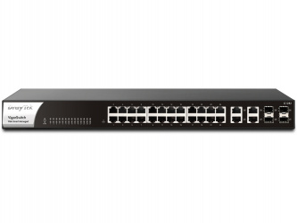 Switch DrayTek Gigabit Ethernet VigorSwitch G1282, 24 Puertos 10/100/1000Mbps + 4 Puertos SFP Combo, 56 Gbit/s, 8.000 Entradas - Administrable 