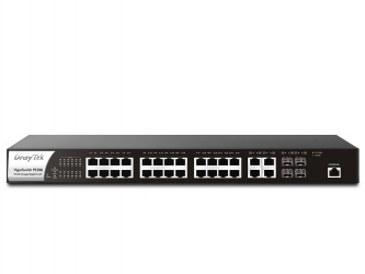 Switch Draytek Gigabit Ethernet VigorSwitch P2280, 24 Puertos 10/100/1000Mbps + 4 Puertos SFP, 56Gbit/s, 8000 Entradas - Administrable 