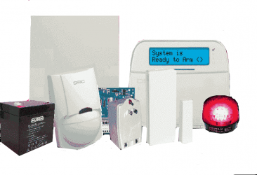 DSC Kit Sistema de Alarma Seed, Alámbrico, Incluye Panel, Teclado, Gabinete, Contacto Magnético, Sensor de Movimiento, Transformador, Estrobo y Batería 