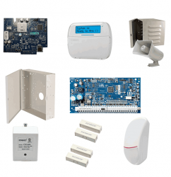 DSC Kit de Sistema de Alarma NEO-LCD-SIRENA, Alámbrico, Incluye Panel HS2032, Teclado, Sirena, Gabinete, Controlador 