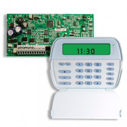 DSC Kit de Alarma HS2032CLC2SPA, Alámbrico, Incluye Panel/Teclado 