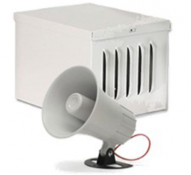 DSC Sirena Exterior 2 Tonos, 20W, Blanco, incluye Gabinete 