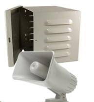 DSC Sirena Exterior 2 Tonos, 30W, Blanco, incluye Gabinete 