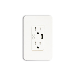 DuoSmart Tomacorriente A60, 2 Enchufes, 1x USB-A, Blanco 