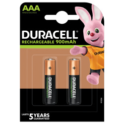 Duracell Pila Recargable AAA, 900mAh, 2 Piezas 