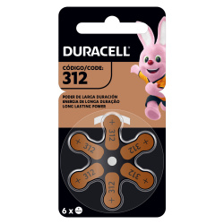 Duracell Pila Auditiva 312, 6 Piezas 
