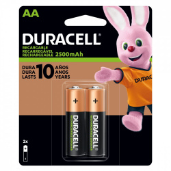 Duracell Pila Recargable AA, 2500mAh, 2 Piezas 