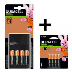 Duracell Cargador para 4 Pilas AA/AAA - Incluye 4 Pilas AA y 4 AAA 