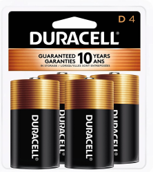 Duracell Pila Alcalina D, 1.5V, 4 Piezas 
