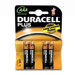 Duracell Pilas AAA Plus, 1.5V, 4 Piezas 