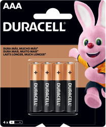 Duracell Pila Alcalina AAA, 1.5V, 4 Piezas 