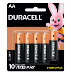 Duracell Pila Alcalina AA, 5 Piezas 
