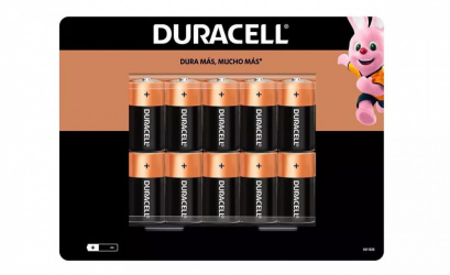 Duracell Pila Alcalina D, 1.5V, 10 Piezas 
