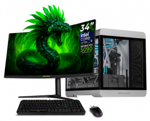 Computadora Gamer Dxt Gaming CM-01033, Intel Core Ultra 9 285K, NVIDIA GeForce RTX 5090, 64GB, 2TB SSD, Wi-Fi, Windows 11 Prueba + Teclado/Mouse/Monitor de 34