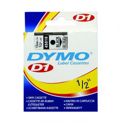 Cinta Dymo 45010, Negro sobre Transparente, 12mm x 7m 
