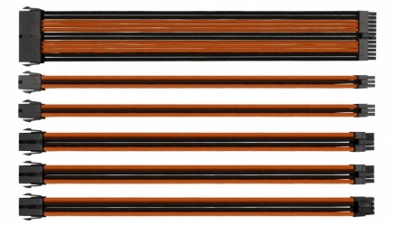 Eagle Warrior Kit de Cables Trenzados PSU, Negro/Naranja 