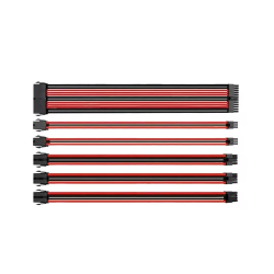 Eagle Warrior Kit de Cables Trenzados PSU, Negro/Rojo 