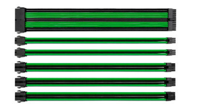 Eagle Warrior Kit de Cables Trenzados PSU, Negro/Verde 